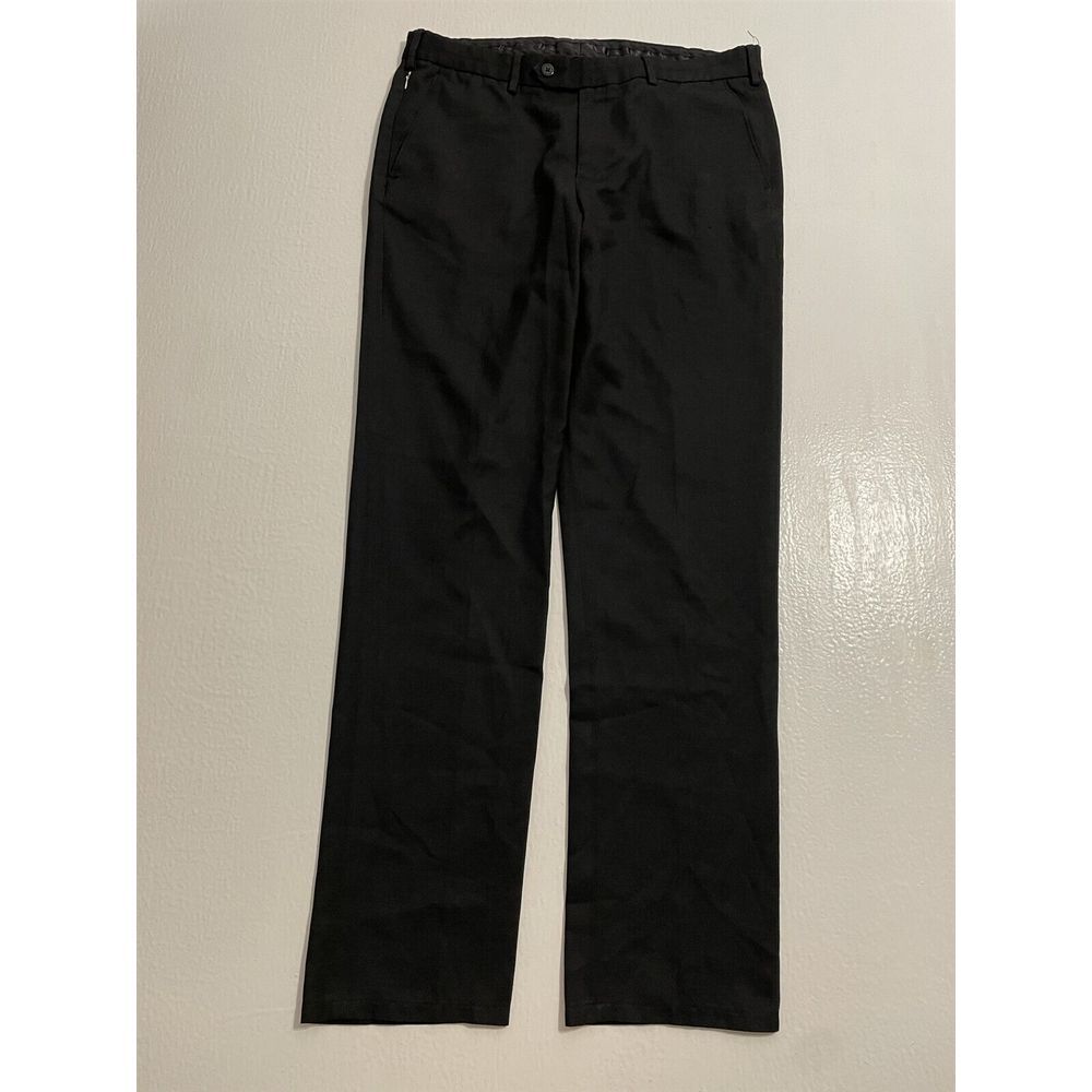Peter England 34 x 32 Slim Fit Dark‎ Gray Micro Weave Zip Pocket Dress Pants